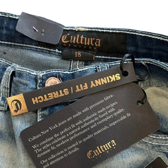 Cultura New York Light Blue Skinny Fit Jeans 18 - Picture 2 of 2